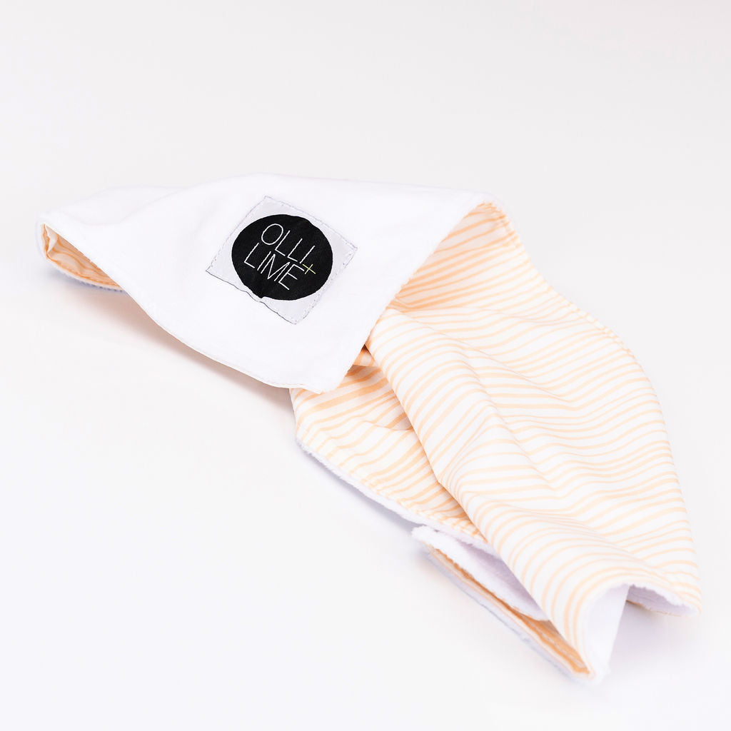 Tangerine Tiger - Lovey Cuddle - Tangerine Stripes on Ivory - Olli+Lime